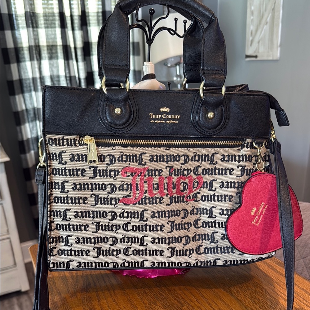 Juicy Couture Black and Cream Tote Bag